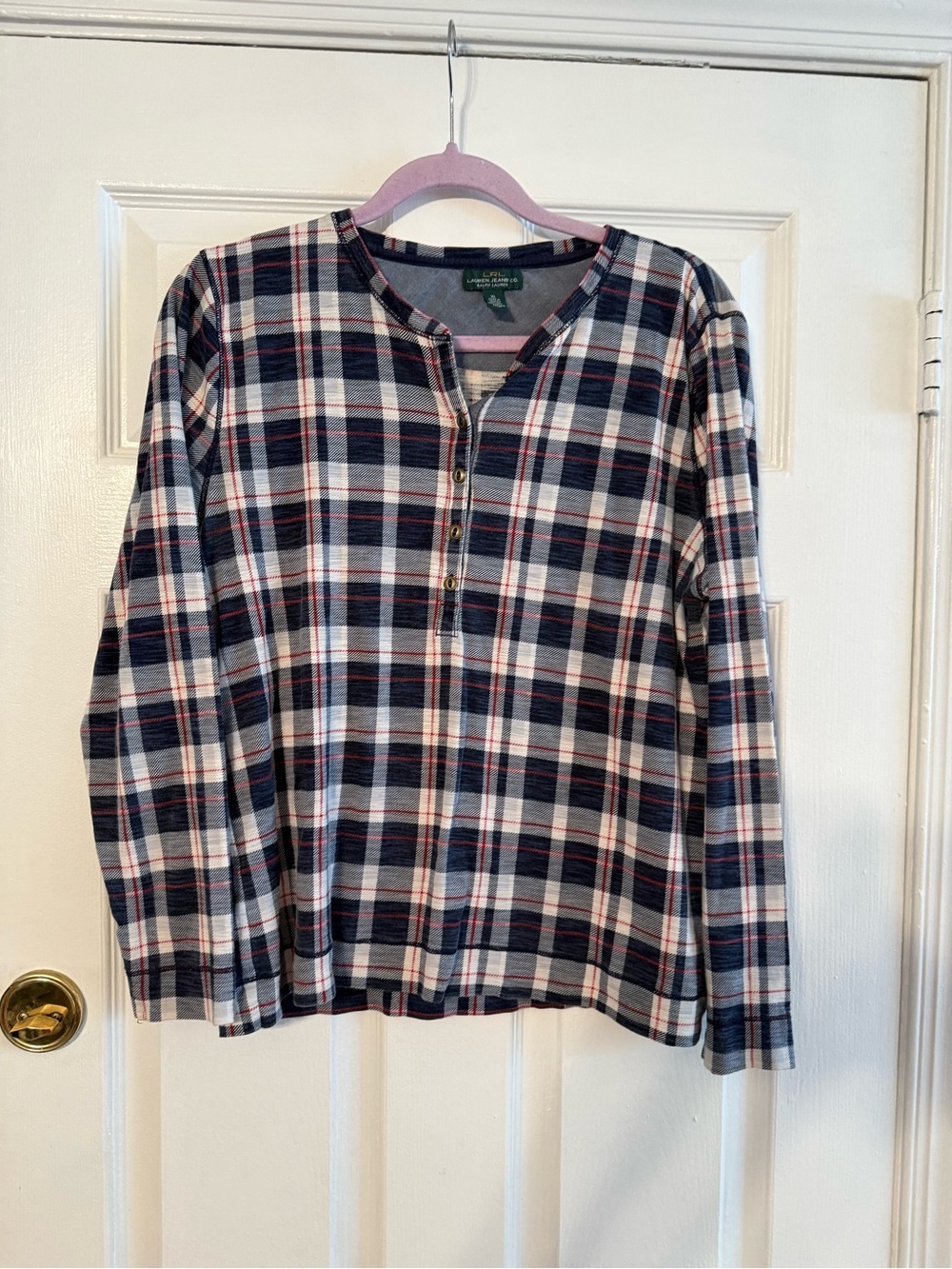 Lauren Ralph Lauren Navy, White & Red Plaid Shirt